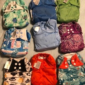 Bumgenius Free Time lot of 9 EUC Cloth Diapers